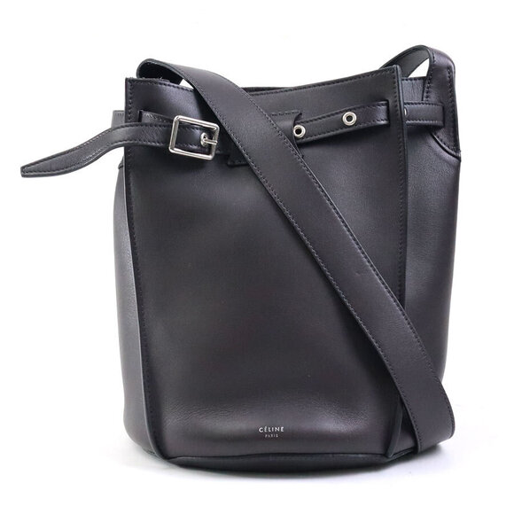 Celine Handbags - Celine Shoulder Bag Big Bucket Leather Charcoal Black Gray